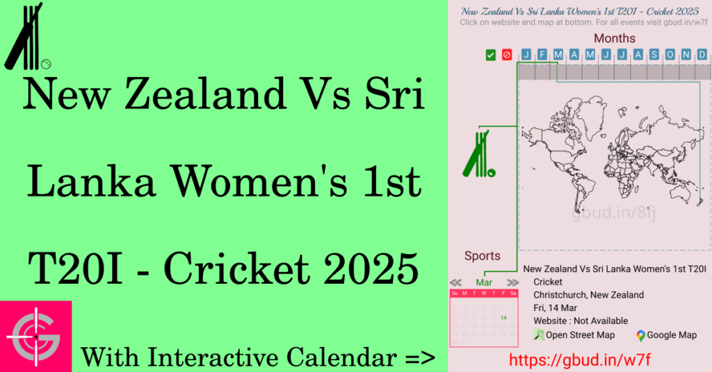 Sport event in 2025, New Zealand Vs Sri Lanka Women's 1st T20I - Cricket 2025