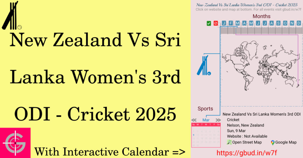 Sport event in 2025, New Zealand Vs Sri Lanka Women's 3rd ODI - Cricket 2025