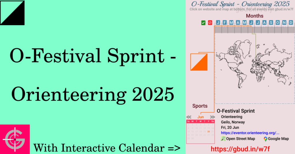 Sport event in 2025, O-Festival Sprint - Orienteering 2025