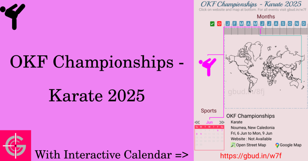 Sport event in 2025, OKF Championships - Karate 2025