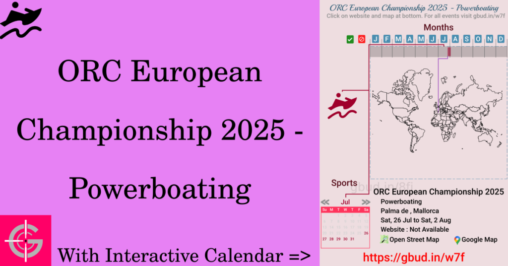 Sport event in 2025, ORC European Championship 2025 - Powerboating