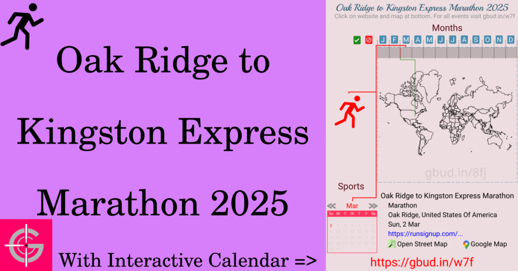 Sport event in 2025, Oak Ridge to Kingston Express Marathon 2025