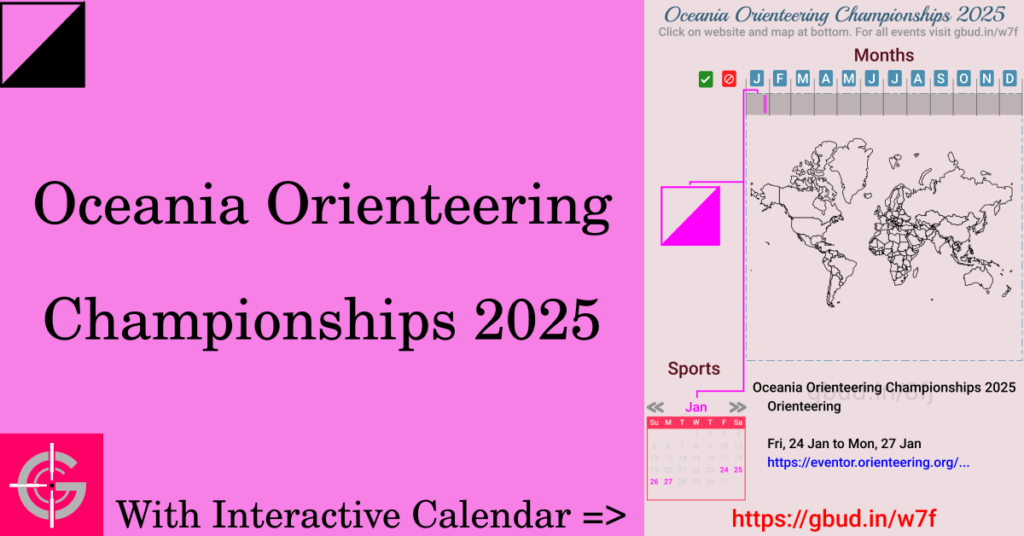 Sport event in 2025, Oceania Orienteering Championships 2025