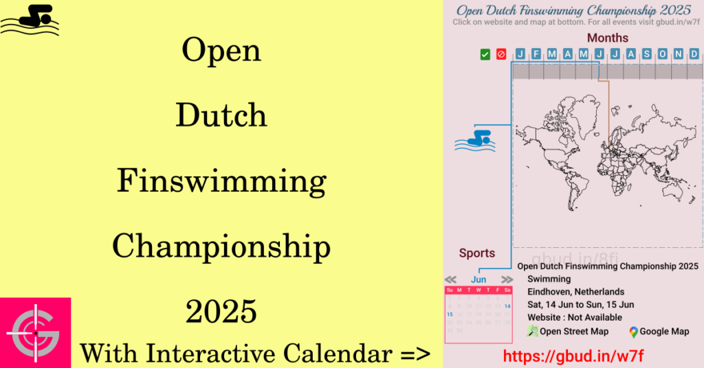 Sport event in 2025, Open Dutch Finswimming Championship 2025