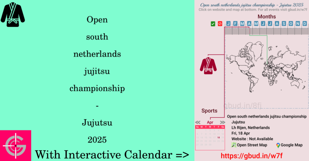 Sport event in 2025, Open south netherlands jujitsu championship - Jujutsu 2025