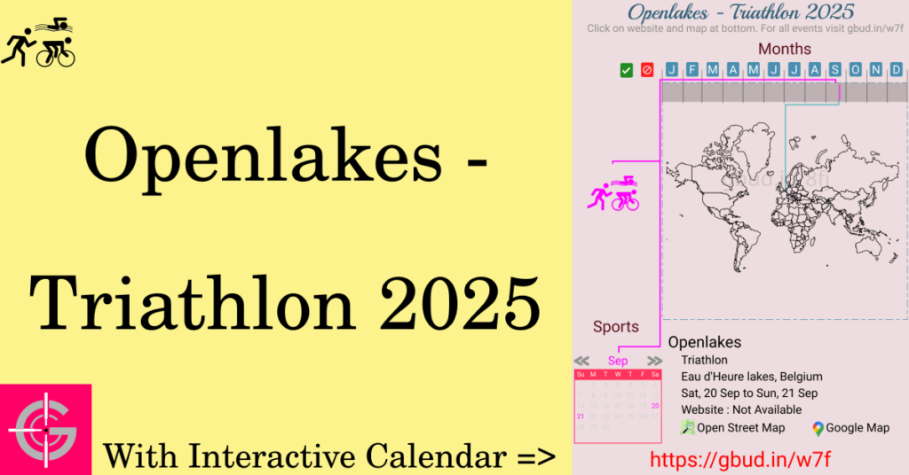 Sport event in 2025, Openlakes - Triathlon 2025