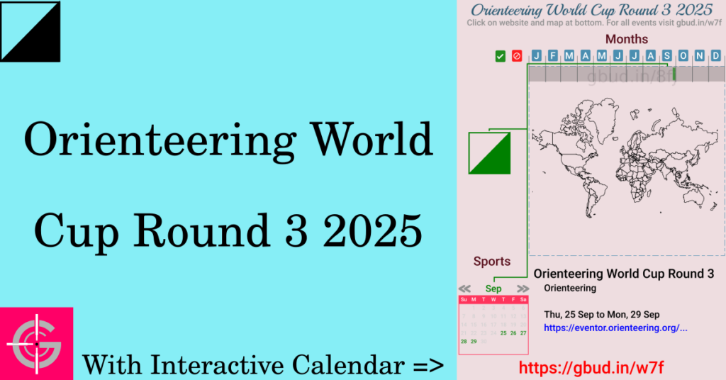 Sport event in 2025, Orienteering World Cup Round 3 2025