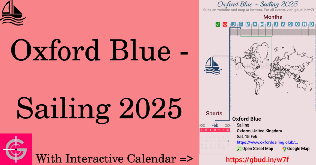 Sport event in 2025, Oxford Blue - Sailing 2025