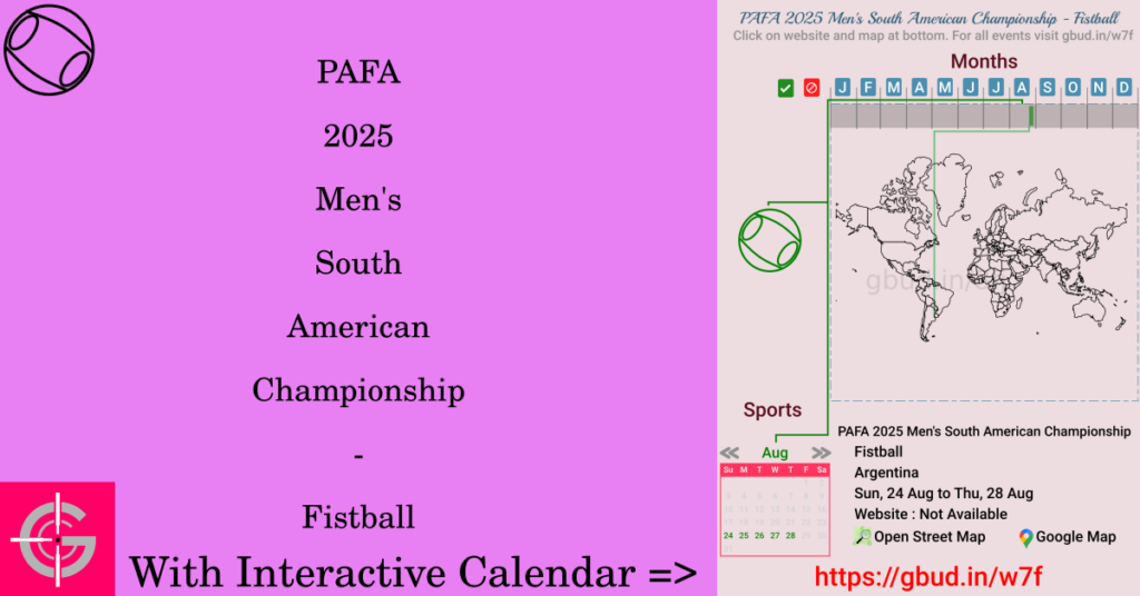 Sport event in 2025, PAFA 2025 Men's South American Championship - Fistball