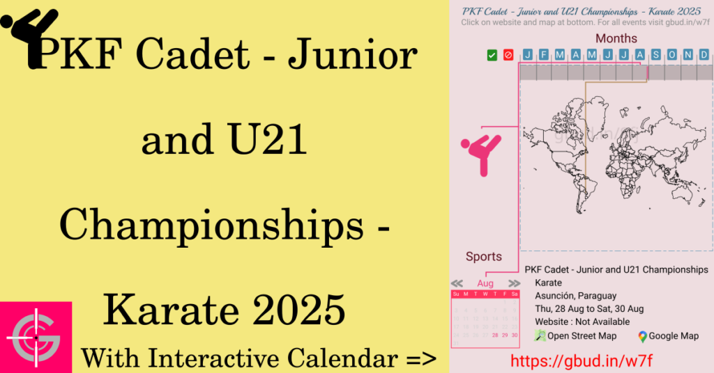 Sport event in 2025, PKF Cadet - Junior and U21 Championships - Karate 2025