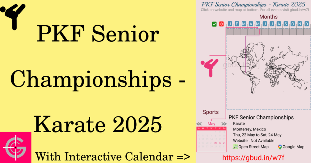 Sport event in 2025, PKF Senior Championships - Karate 2025