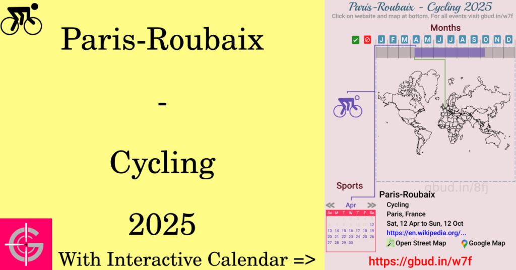 Sport event in 2025, Paris-Roubaix - Cycling 2025