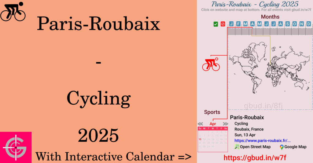 Sport event in 2025, Paris-Roubaix - Cycling 2025