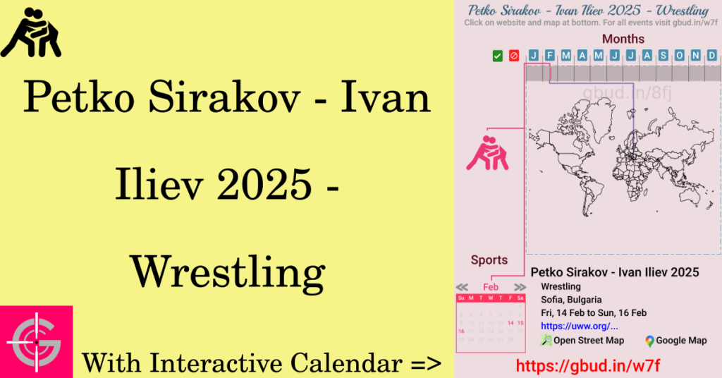 Sport event in 2025, Petko Sirakov - Ivan Iliev 2025 - Wrestling