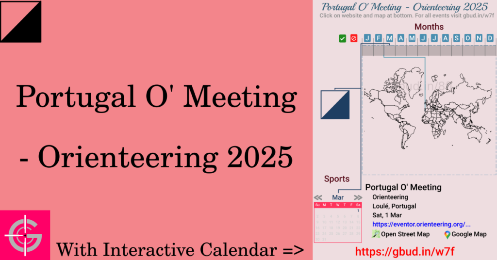 Sport event in 2025, Portugal O' Meeting - Orienteering 2025