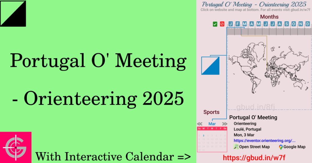 Sport event in 2025, Portugal O' Meeting - Orienteering 2025