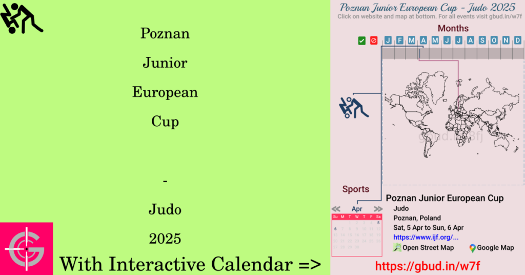 Sport event in 2025, Poznan Junior European Cup - Judo 2025