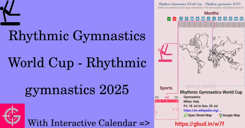 Sport event in 2025, Rhythmic Gymnastics World Cup - Rhythmic gymnastics 2025