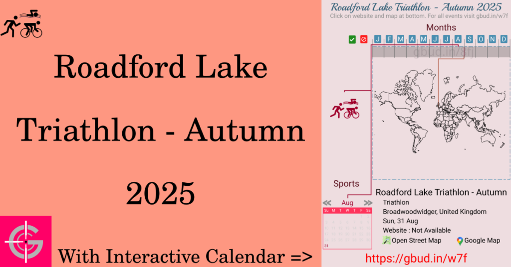 Sport event in 2025, Roadford Lake Triathlon - Autumn 2025