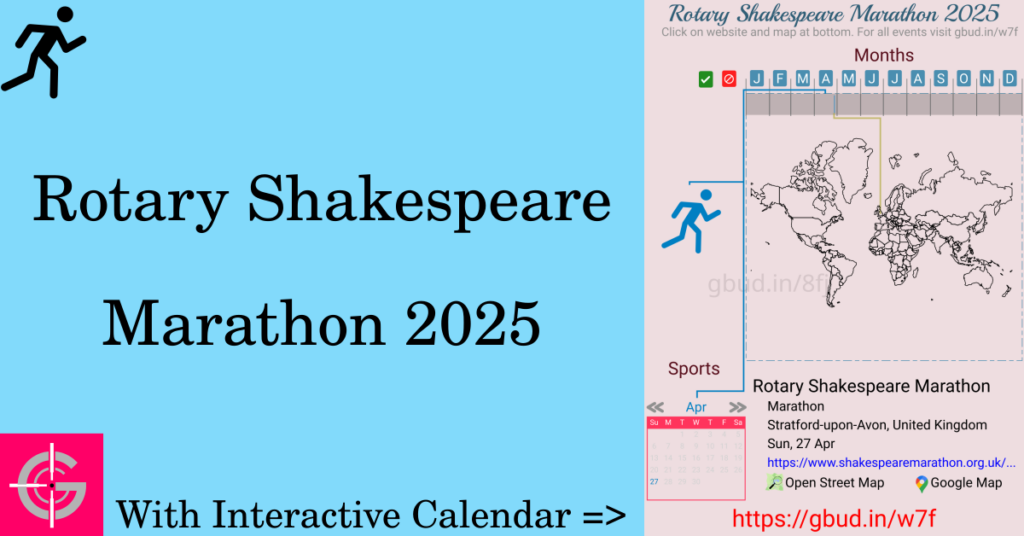 Sport event in 2025, Rotary Shakespeare Marathon 2025