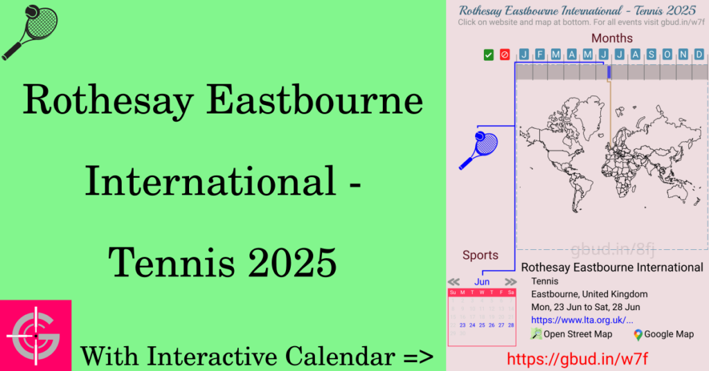 Sport event in 2025, Rothesay Eastbourne International - Tennis 2025