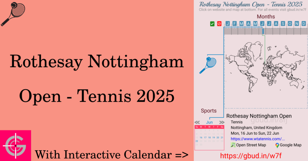 Sport event in 2025, Rothesay Nottingham Open - Tennis 2025