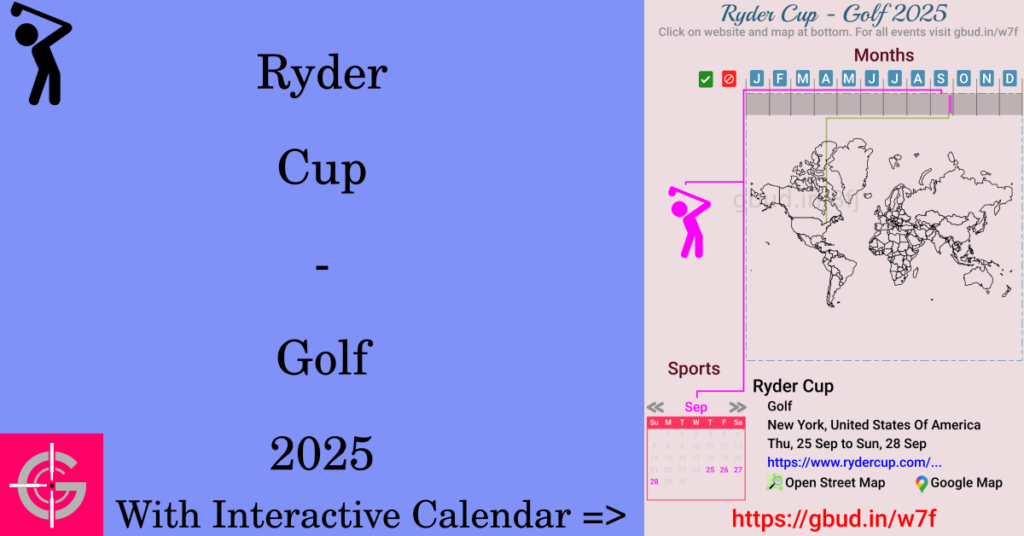 Sport event in 2025, Ryder Cup - Golf 2025