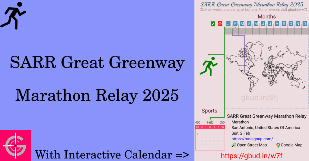 Sport event in 2025, SARR Great Greenway Marathon Relay 2025