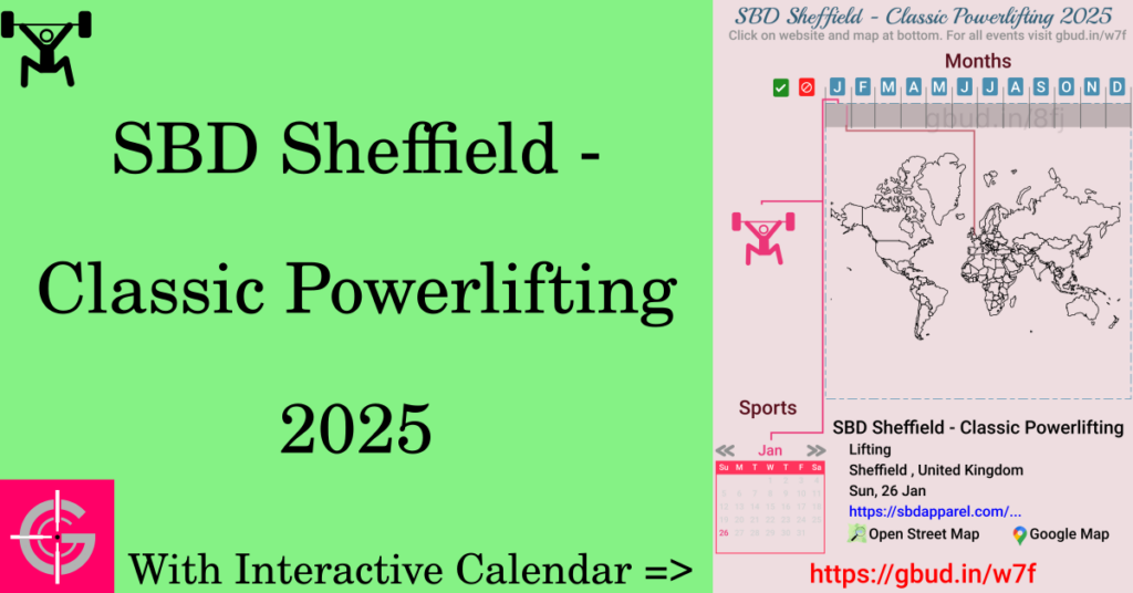 Sport event in 2025, SBD Sheffield - Classic Powerlifting 2025