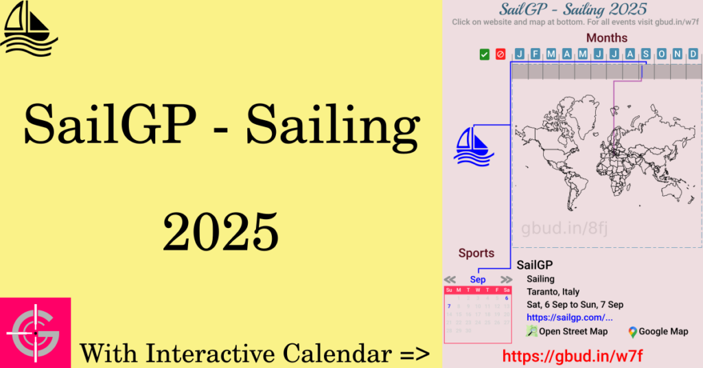 Sport event in 2025, SailGP - Sailing 2025