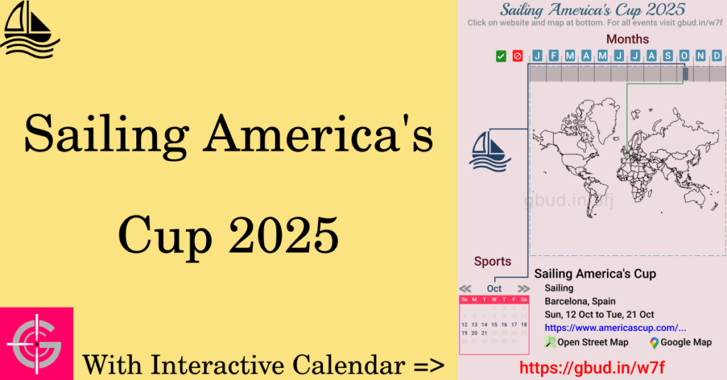 Sport event in 2025, Sailing America's Cup 2025