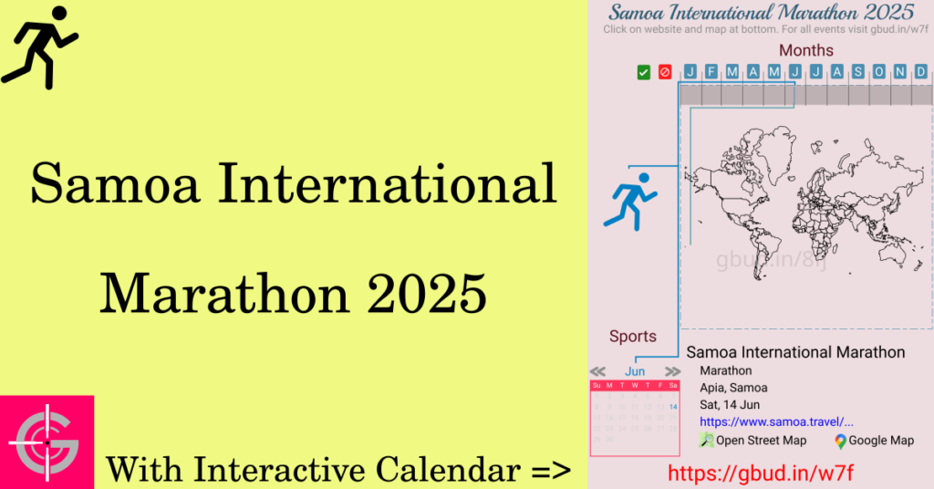 Sport event in 2025, Samoa International Marathon 2025