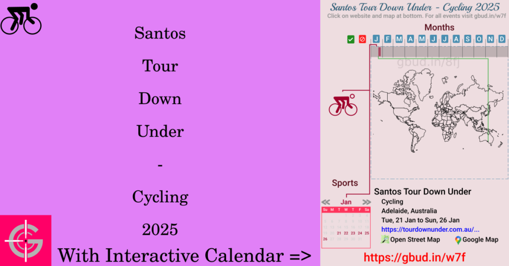 Sport event in 2025, Santos Tour Down Under - Cycling 2025