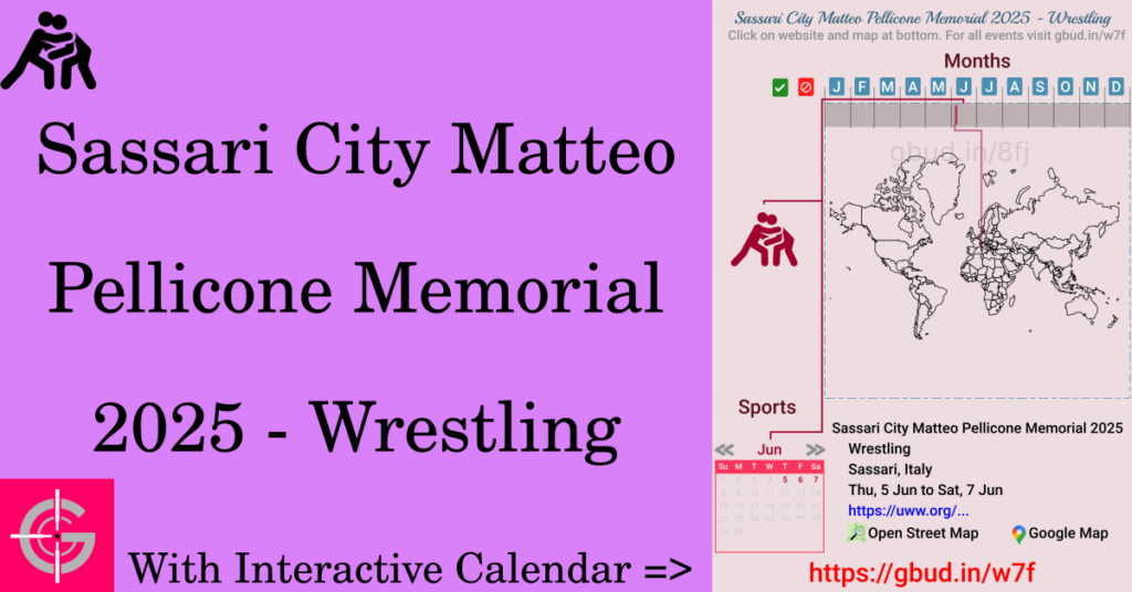 Sport event in 2025, Sassari City Matteo Pellicone Memorial 2025 - Wrestling