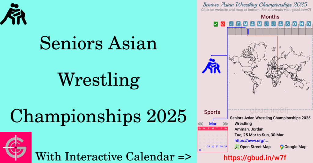 Sport event in 2025, Seniors Asian Wrestling Championships 2025