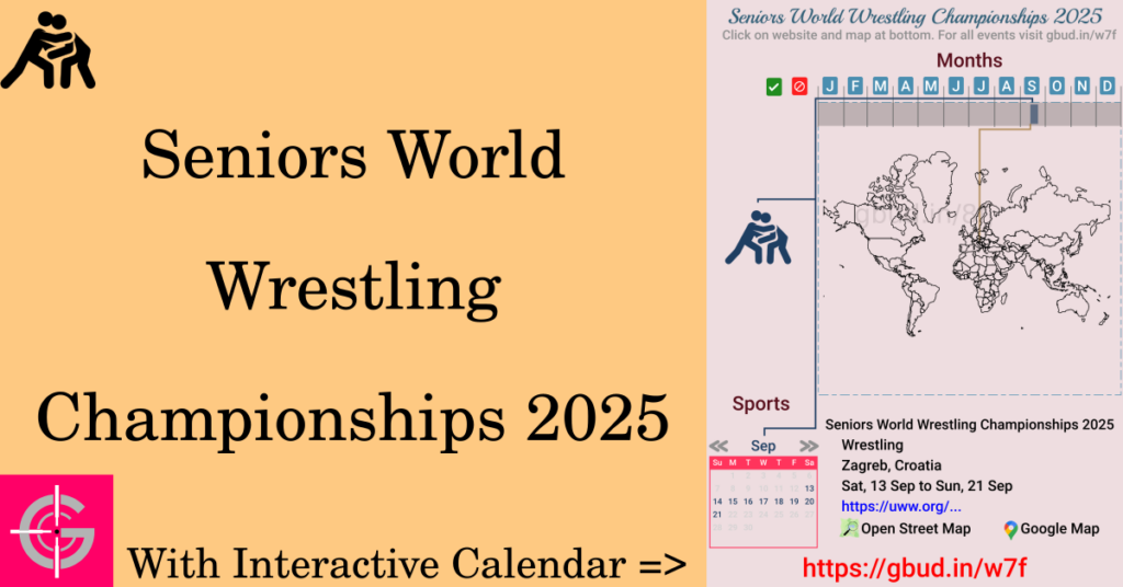 Sport event in 2025, Seniors World Wrestling Championships 2025