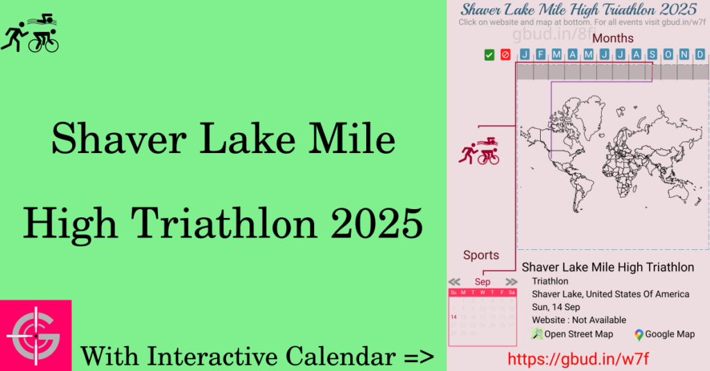 Sport event in 2025, Shaver Lake Mile High Triathlon 2025