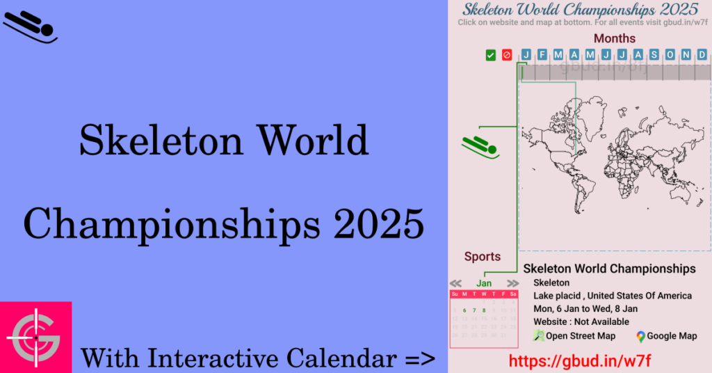 Sport event in 2025, Skeleton World Championships 2025