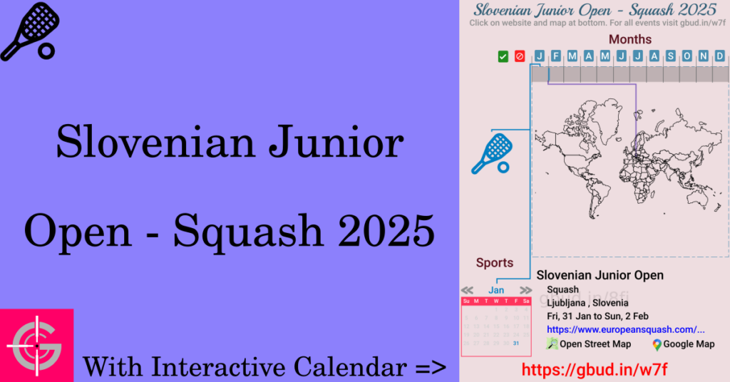 Sport event in 2025, Slovenian Junior Open - Squash 2025