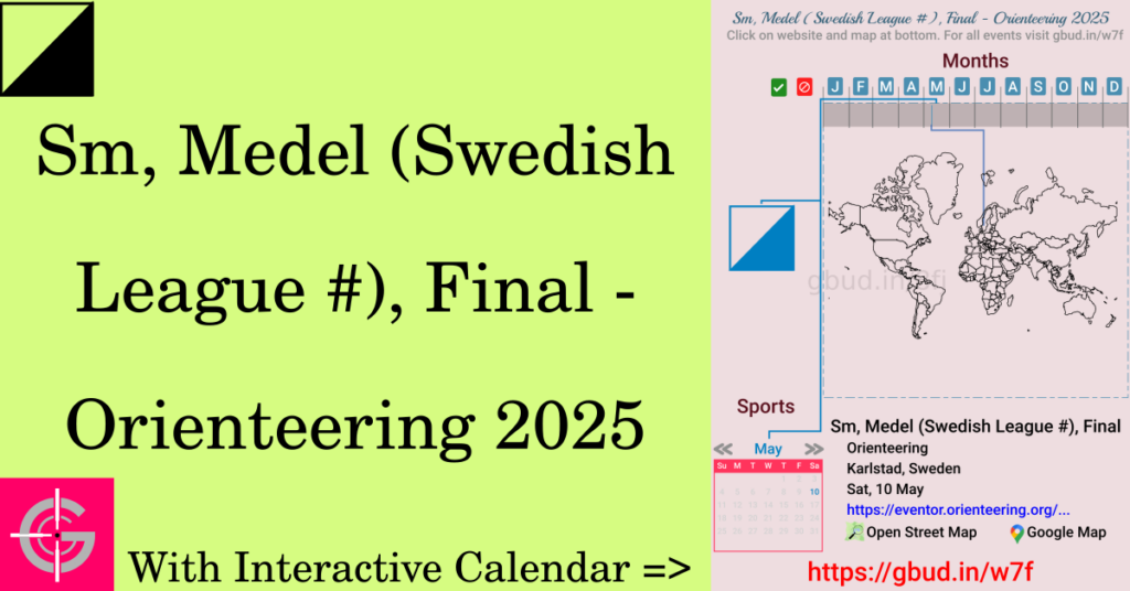 Sport event in 2025, Sm, Medel (Swedish League #), Final - Orienteering 2025