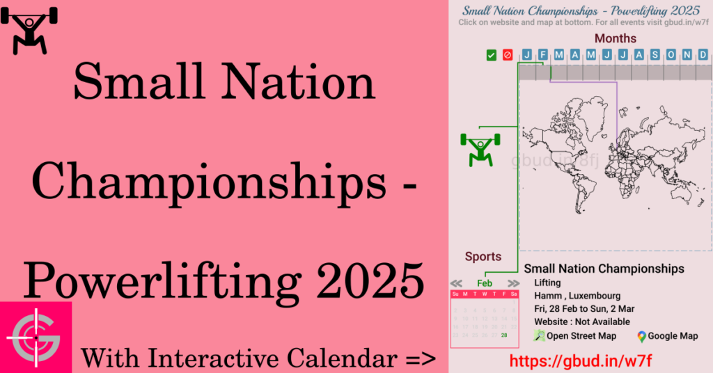 Sport event in 2025, Small Nation Championships - Powerlifting 2025