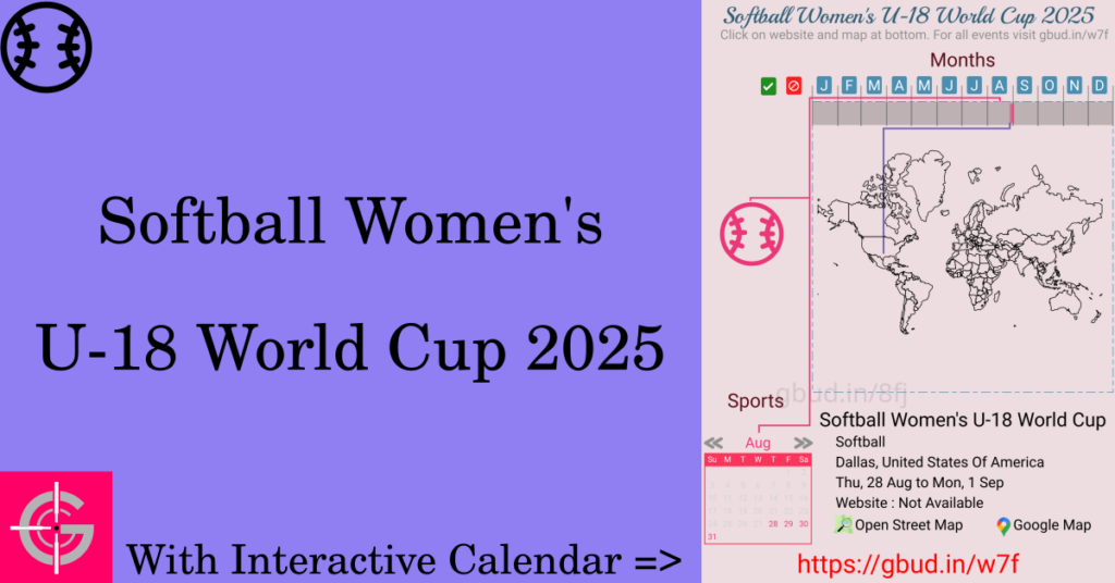 Sport event in 2025, Softball Women's U-18 World Cup 2025