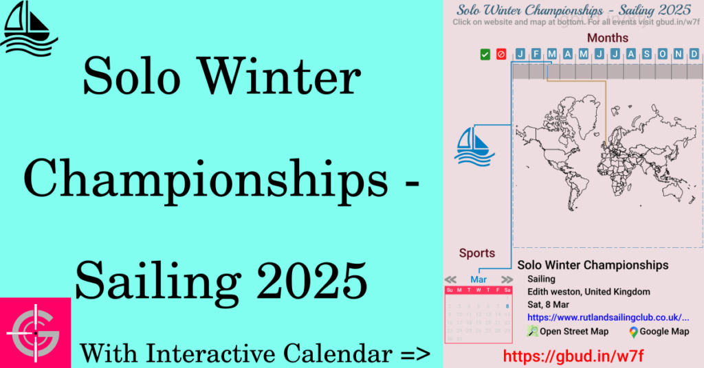 Sport event in 2025, Solo Winter Championships - Sailing 2025