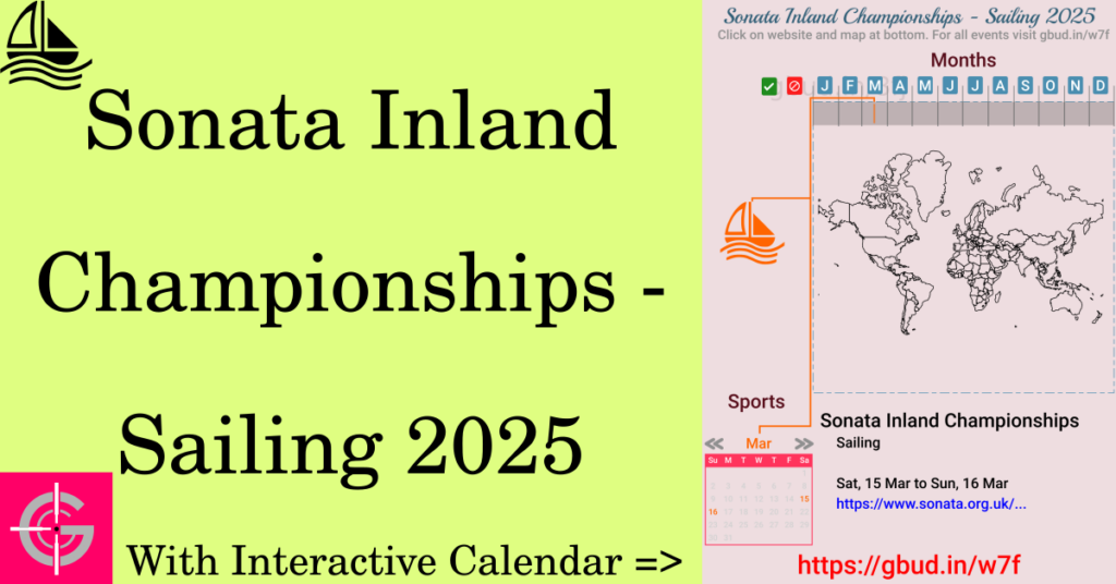 Sport event in 2025, Sonata Inland Championships - Sailing 2025