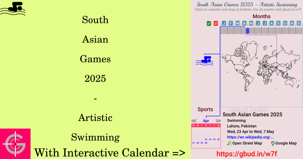 Sport event in 2025, South Asian Games 2025 - Artistic Swimming