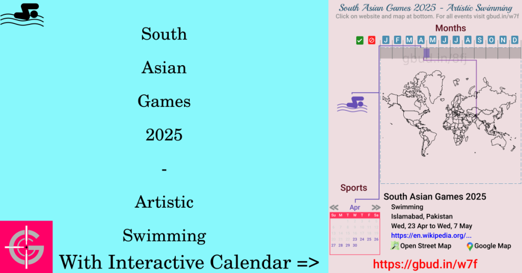 Sport event in 2025, South Asian Games 2025 - Artistic Swimming