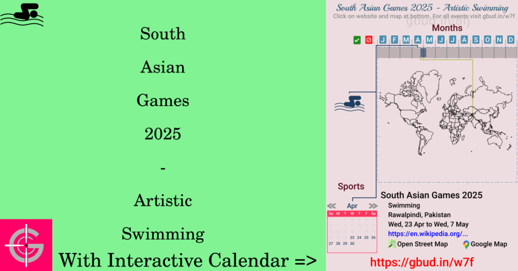 Sport event in 2025, South Asian Games 2025 - Artistic Swimming