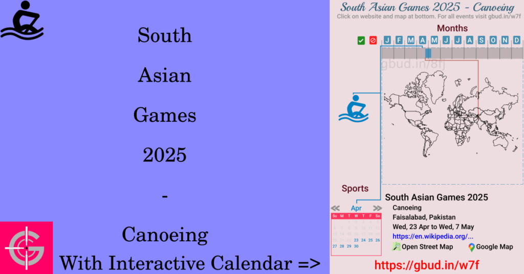 Sport event in 2025, South Asian Games 2025 - Canoeing