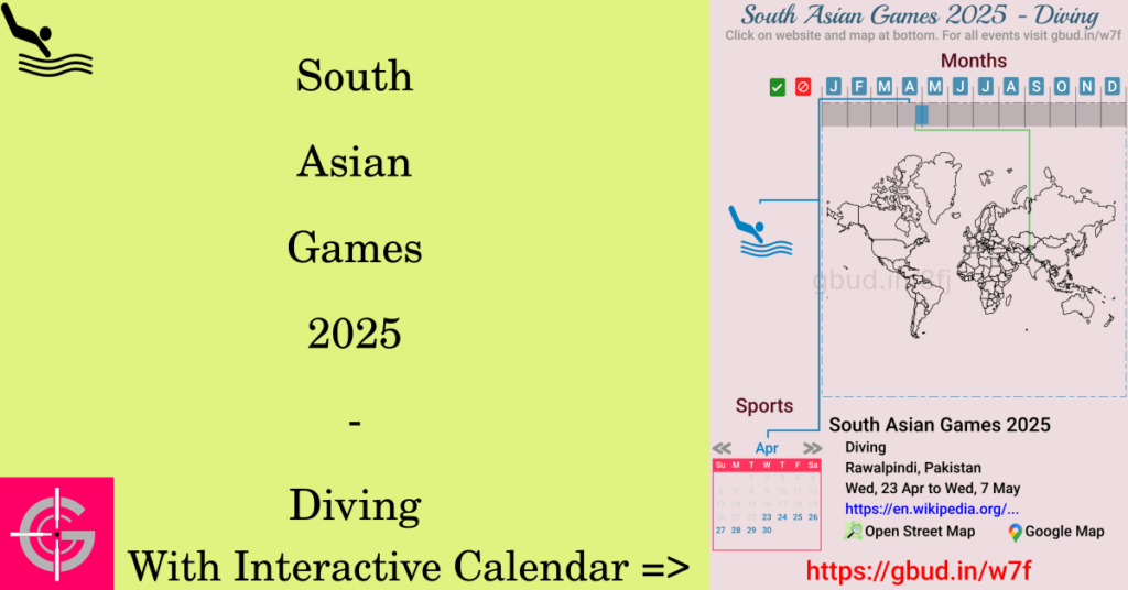 Sport event in 2025, South Asian Games 2025 - Diving