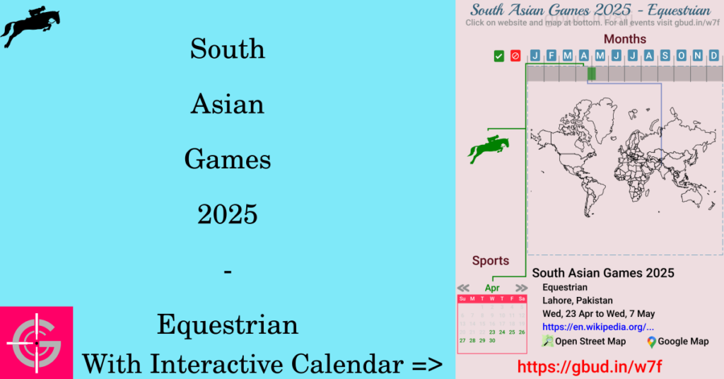 Sport event in 2025, South Asian Games 2025 - Equestrian